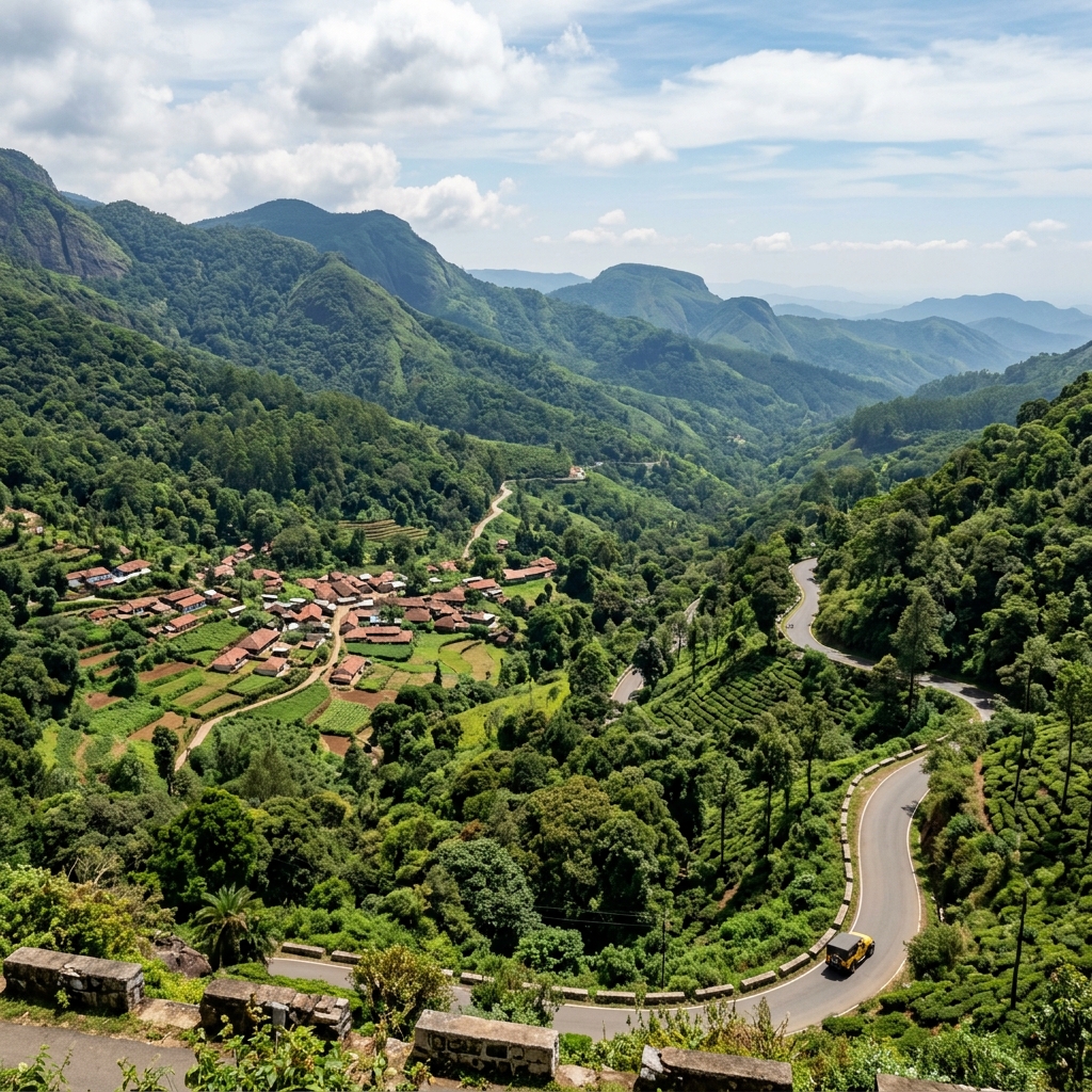 Poondi valley landscape near Kodaikanal