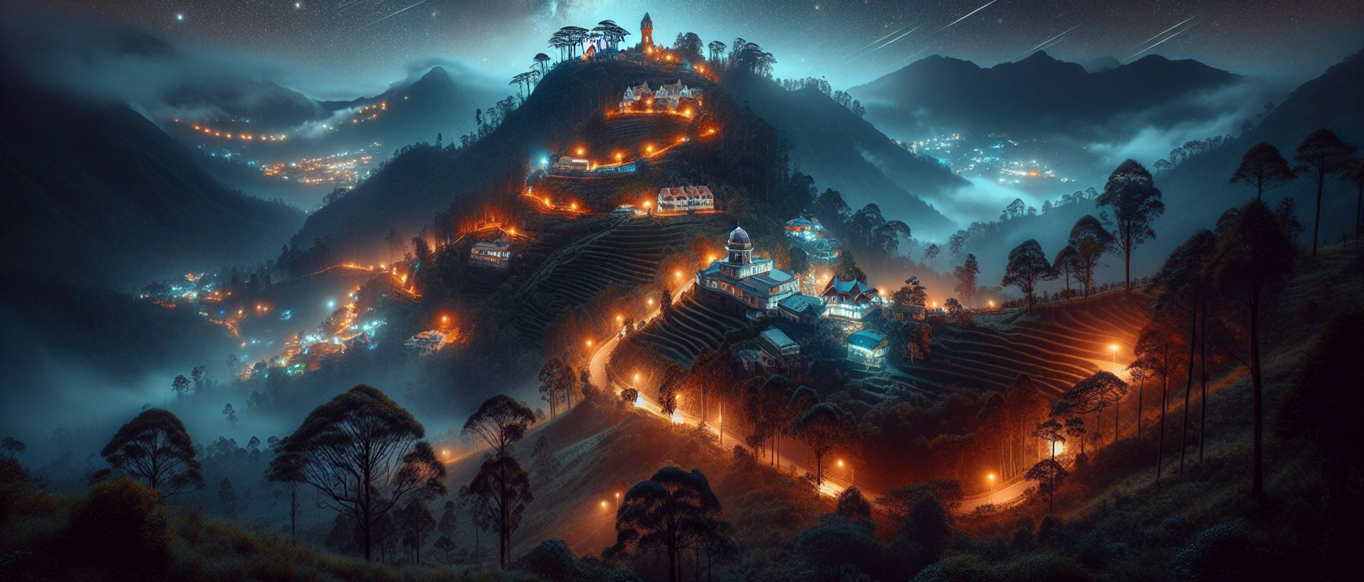 Sunset over the Kodaikanal valley